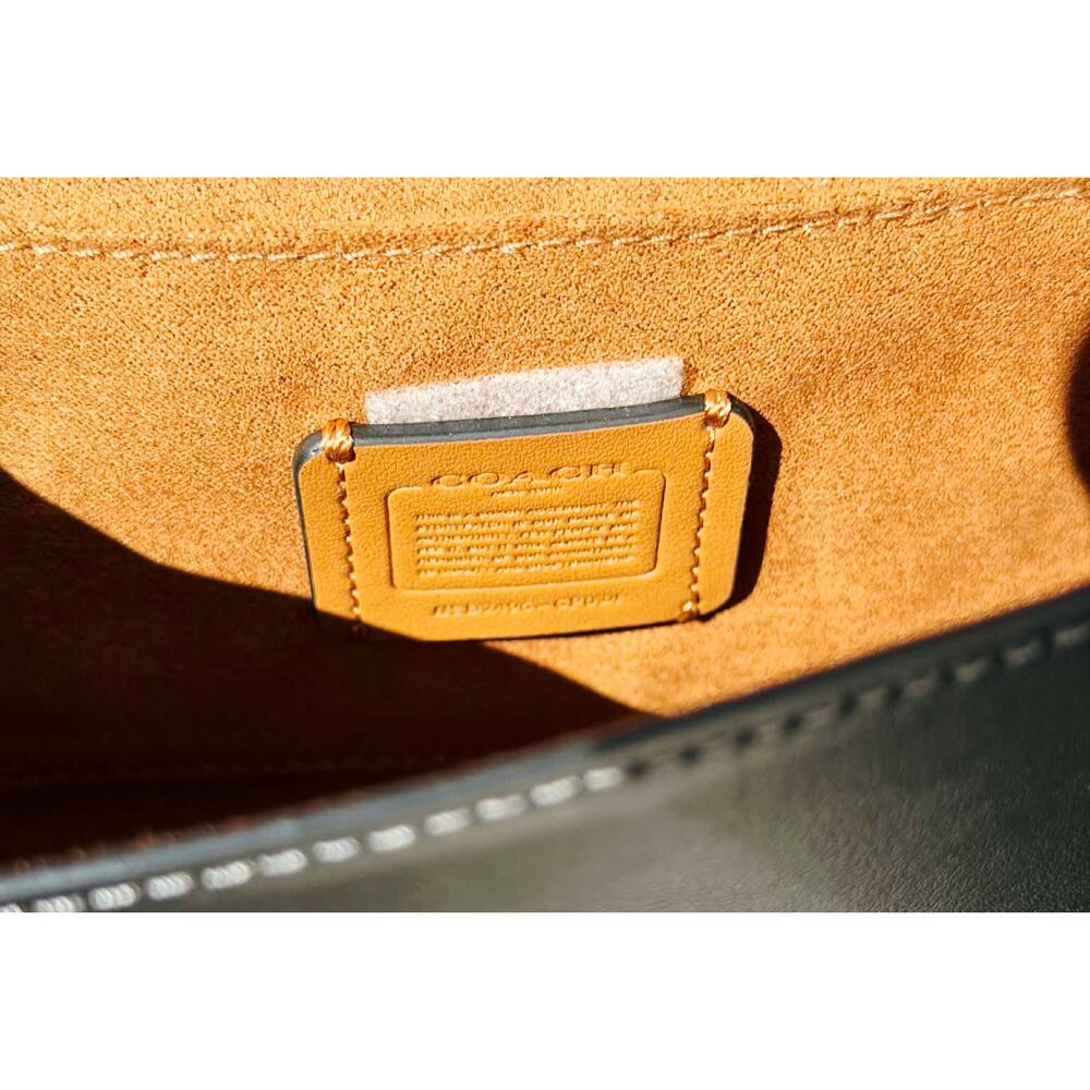 ✨ NWT - Coach Small Flap Clutch Crossbody Bag in Black Leather (Style CP034) - Picture 2 of 7